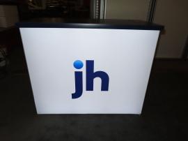 MOD-1700c Backlit Reception Counter with Wireless Charging Pads, Fabric Graphics, and Locking Storage